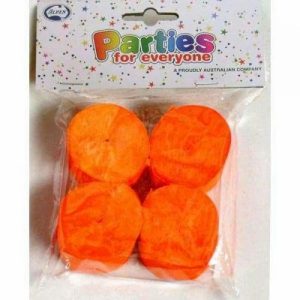 Crepe Paper | 4 Pack Orange Crepe Streamers – 3.5Cm X 13M Crepe Paper Crepe Paper