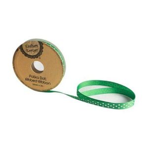 Curling Ribbon | Green White Dot Ribbon – 10Mm X 3M Curling Ribbon Curling Ribbon