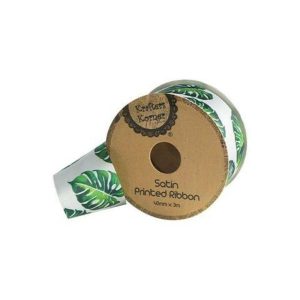 Curling Ribbon | Large Leaf Print Ribbon – 40Mm X 3M Curling Ribbon Curling Ribbon