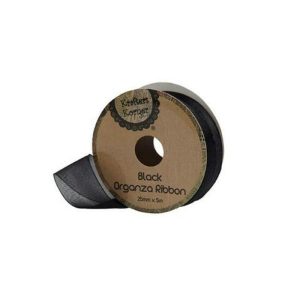 Curling Ribbon | Organza Black Ribbon – 25Mm X 5M Curling Ribbon Black