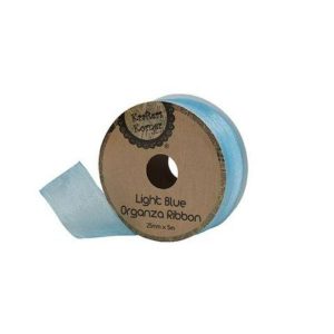 Curling Ribbon | Organza Light Blue Ribbon – 25Mm X 5M Curling Ribbon Blue