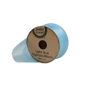 Curling Ribbon | Organza Light Blue Ribbon – 38Mm X 5M Curling Ribbon Blue