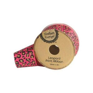 Curling Ribbon | Pink Leopard Ribbon – 40Mm X 3M Curling Ribbon Curling Ribbon