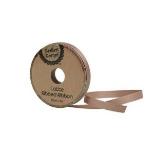 Curling Ribbon | Ribbed Latte Ribbon – 10Mm X 5M Curling Ribbon Brown