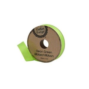 Curling Ribbon | Ribbed Neon Green Ribbon – 15Mm X 4M Curling Ribbon Curling Ribbon