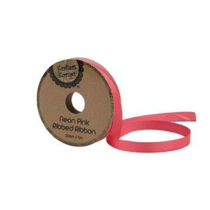 Curling Ribbon | Ribbed Neon Pink Ribbon – 10Mm X 5M Curling Ribbon Curling Ribbon