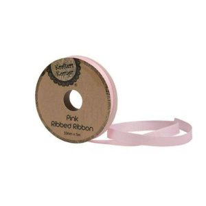 Curling Ribbon | Ribbed Pink Ribbon – 10Mm X 5M Curling Ribbon Curling Ribbon