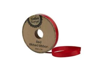 Curling Ribbon | Ribbed Red Ribbon – 10Mm X 5M Curling Ribbon Curling Ribbon