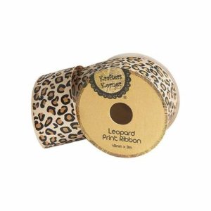 Curling Ribbon | Sand Leopard Ribbon – 40Mm X 3M Curling Ribbon Curling Ribbon