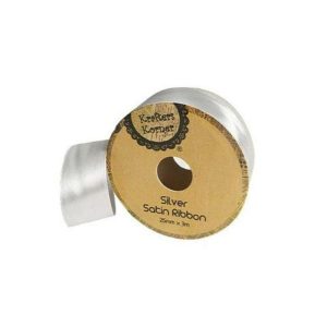 Curling Ribbon | Satin Silver Ribbon – 25Mm X 3M Curling Ribbon Curling Ribbon