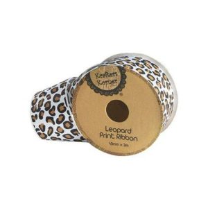 Curling Ribbon | White Leopard Ribbon – 40Mm X 3M Curling Ribbon Curling Ribbon