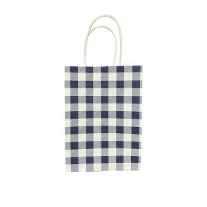 Gift Bags | 10 Pack Blue Gingham Paper Bag – 15Cm X 8Cm X 21Cm Gift Bags Gift Bags