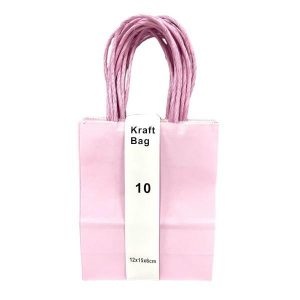 Gift Bags | 10 Pack Light Pink Kraft Bag – 12Cm X 15Cm X 6Cm Gift Bags Gift Bags