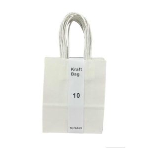 Gift Bags | 10 Pack White Kraft Bag – 12Cm X 15Cm X 6Cm Gift Bags Gift Bags