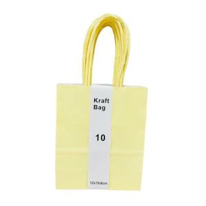 Gift Bags | 10 Pack Yellow Kraft Bag – 12Cm X 15Cm X 6Cm Gift Bags Gift Bags