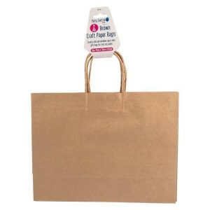 Gift Bags | 2 Pack Brown Horizontal Craft Paper Bags – 25Cm X 33Cm X 12.5Cm Gift Bags Brown