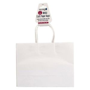 Gift Bags | 2 Pack White Horizontal Craft Paper Bags – 27Cm X 21Cm X 11Cm Gift Bags Gift Bags