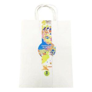 Gift Bags | 3 Pack White Craft Diy Gift Bags – 35Cm X 25Cm X 10Cm Gift Bags Gift Bags