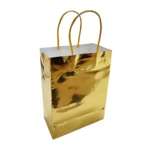 Gift Bags | 4 Pack Gold Paper Bag – 21Cm X 8Cm X 15Cm Gift Bags Gift Bags