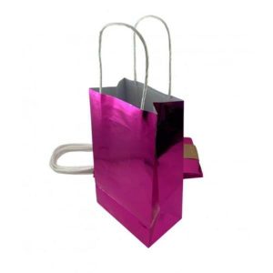 Gift Bags | 5 Pack Metallic Pink Paper Party Bags – 21.5Cm X 13Cm X 8Cm Gift Bags Gift Bags