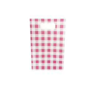 Gift Bags | 6 Pack Pink Gingham Paper Bag – 12Cm X 6Cm X 18.5Cm Gift Bags Gift Bags