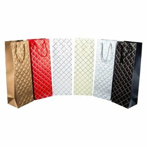 Gift Bags | Bottle Diamond Embossed Gift Bag – 36Cm X 12Cm X 9Cm Gift Bags Assorted