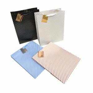 Gift Bags | Foil Stripe Large Gift Bag – 26Cm X 32Cm X 10Cm Gift Bags Assorted