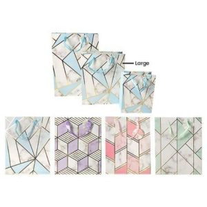 Gift Bags | Geometeric Large Gift Bag – 26Cm X 32Cm X 12Cm Gift Bags Assorted