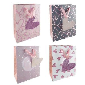 Gift Bags | Gift Bag Glitter Hearts Ex 32X42X11.5Cm 4A Gift Bags Gift Bags