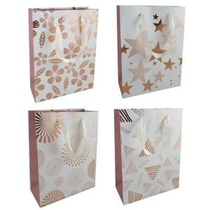 Gift Bags | Gift Bag Gold Dsn Ex 30X39X12Cm Gift Bags Gift Bags