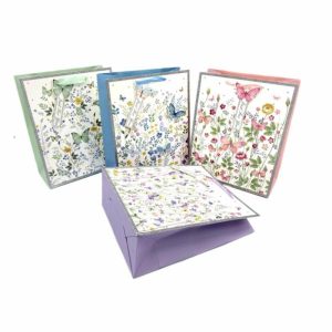 Gift Bags | Glitter Floral & Butterfly Large Gift Bag – 31Cm X 42Cm X 12Cm Gift Bags Gift Bags