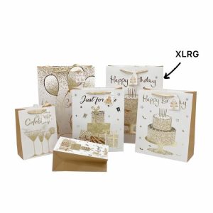 Gift Bags | Golden Year Glitter Extra Large Gift Bag – 42Cm X 30Cmx 12Cm Gift Bags Assorted