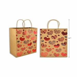 Gift Bags | Kraft With Red Foil Valentine Gift Bag – 26Cm X 30Cm X 13Cm Gift Bags Gift Bags