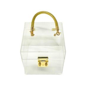 Gift Bags | Large Acrylic Box With Gold Handle Gift Bags Gift Bags