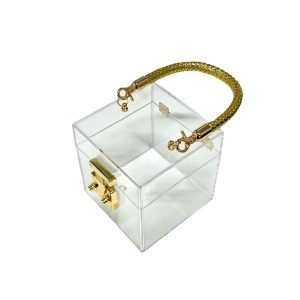 Gift Bags | Small Acrylic Box With Gold Handle Gift Bags Gift Bags