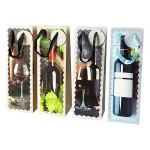 Gift Bags | Wine Bottle Bag With Glitter – 12Cm X 36Cm X 9Cm Gift Bags Assorted