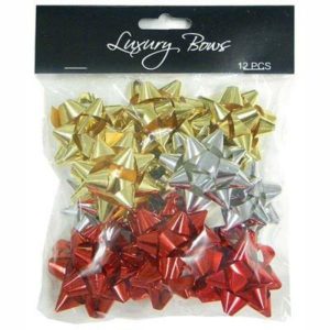 Gift Bows | 12 Pack Metallic Foil Star Bow Gift Bows Gift Bows