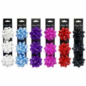 Gift Bows | 3 Pack Glossy Star Bow Gift Bows Assorted