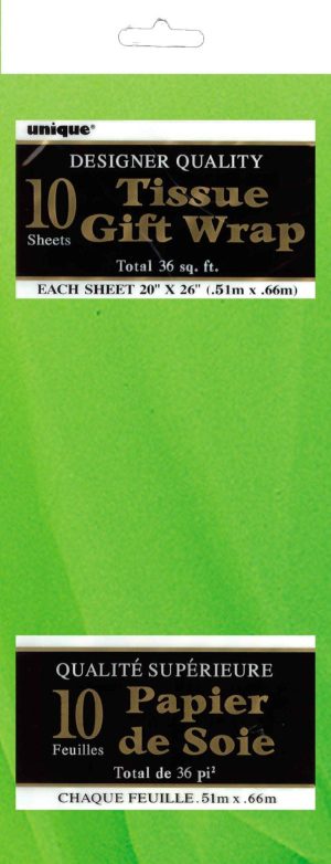 Gift Wrap | 10 Pack Lime Green Tissue Sheets – 51Cm X 66Cm Gift Wrap Gift Wrap