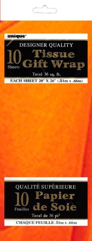 Gift Wrap | 10 Pack Orange Sheets – 51Cm X 66Cm Gift Wrap Gift Wrap