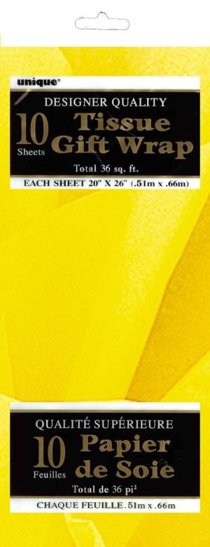 Gift Wrap | 10 Pack Sun Yellow Tissue Sheets – 51Cm X 66Cm Gift Wrap Gift Wrap