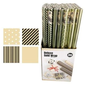 Gift Wrap | Assorted Deluxe Gold Roll Wrap – 300Cm X 70Cm Gift Wrap Gift Wrap