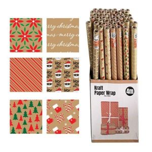 Gift Wrap | Kraft Christmas Paper Wrap – 70Cm X 400Cm Gift Wrap Gift Wrap