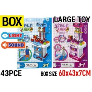 Kids Games & Toys | 3 In1 Kitchen Play Set With Light & Sound Games Kids Games & Toys