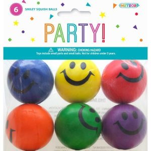 Kids Games & Toys | 6 Pack Mini Smiley Squish Balls Games Kids Games & Toys