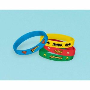 Loot Toys | 4 Pack Justice League Heroes Unite Rubber Bracelet Games Loot Toys