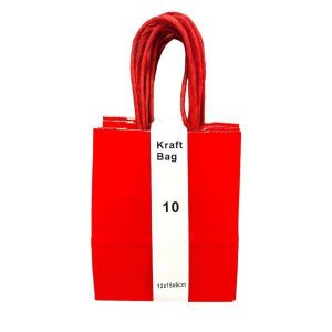 Gift Bags | 10 Pack Red Kraft Bag – 12Cm X 15Cm X 6Cm Gift Bags Gift Bags