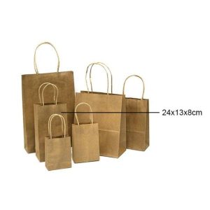 Gift Bags | 3 Pack Brown Craft Bags – 24Cm X 13Cm X 8Cm Gift Bags Brown