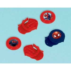 Loot Toys | 12 Pack Spiderman Webbed Wonder Mini Disc Shooters Games Loot Toys