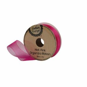 Curling Ribbon | Organza Hot Pink Ribbon – 25Mm X 5M Curling Ribbon Curling Ribbon